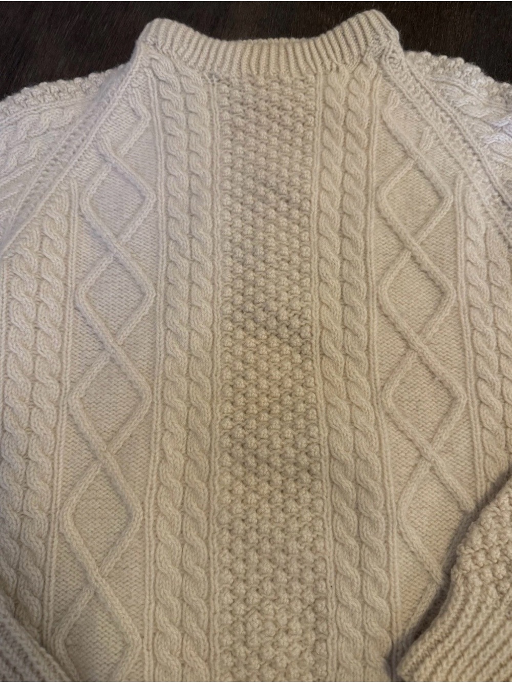 Vintage Cladyknit Irish Cableknit Fisherman Cream Wool Sweater Size Med/Large - Picture 2 of 5